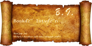 Boskó István névjegykártya